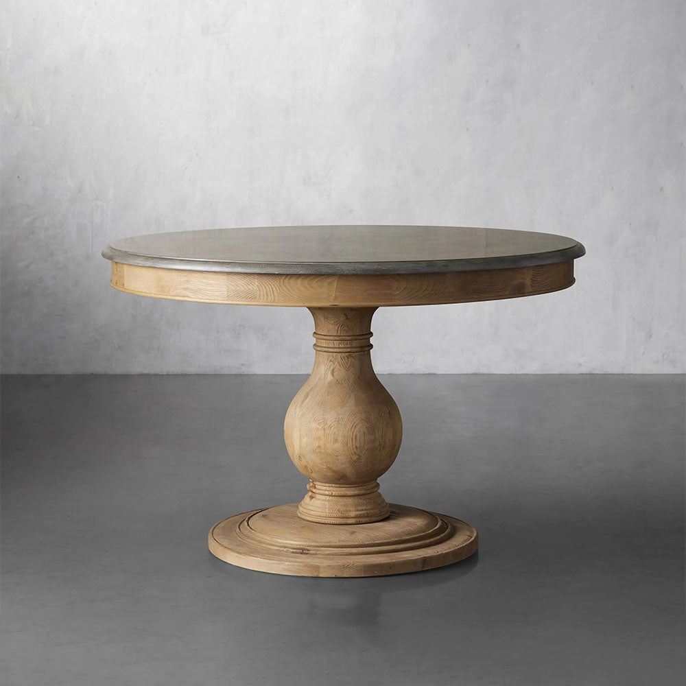 Luca Natural Stone Top Dining Table With Pine Base