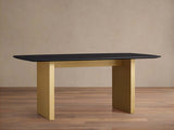 Saint Germain Rectangle Oak Top Dining Table with Wood Clement Base