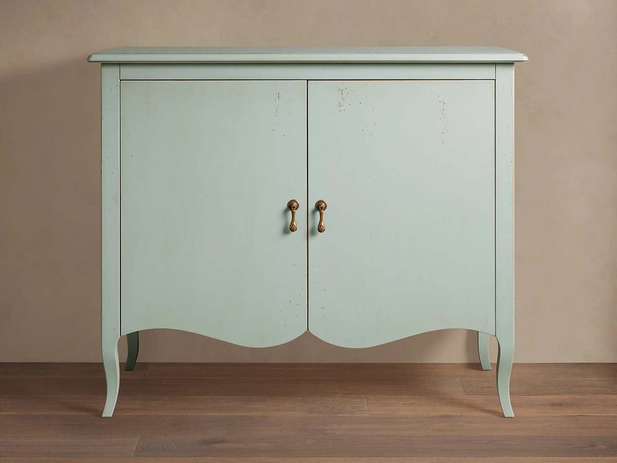 Varzi Hand-Painted Wood Storage Sideboard Antique Buffet Cabinet Tanganika