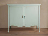 Varzi Hand-Painted Wood Storage Sideboard Antique Buffet Cabinet Tanganika