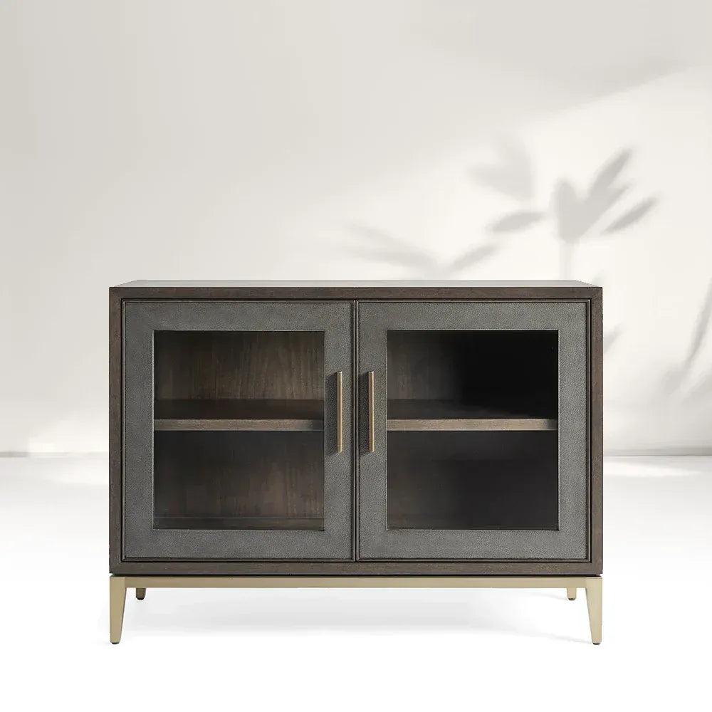 Malone Wood Sideboard Buffet Storage Cabinet With Two-Door Glass