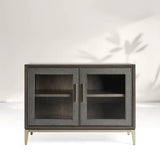 Malone Wood Sideboard Buffet Storage Cabinet With Two-Door Glass