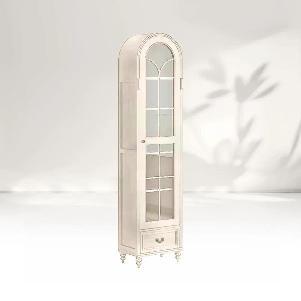 Hattie II Glass tall Display Cabinet Wood Classical European Design