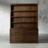 Tremont Wood Modular Bookcase Storage Cabinets with File Chest of Drawers Base