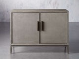 Malone Two-Door Wood Buffet Cabinet Sideboard With Leather Accents