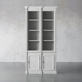 Athens Double Row Bookcase Wood Display Cabinet