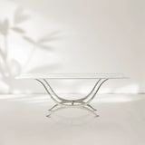 Chorda 84" Rectangular Dining Table Iron Base, Stoneware Tabletop
