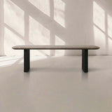 San Germani Espresso Stone Top Coffee Table 72" Center Tea Table with Clement Base