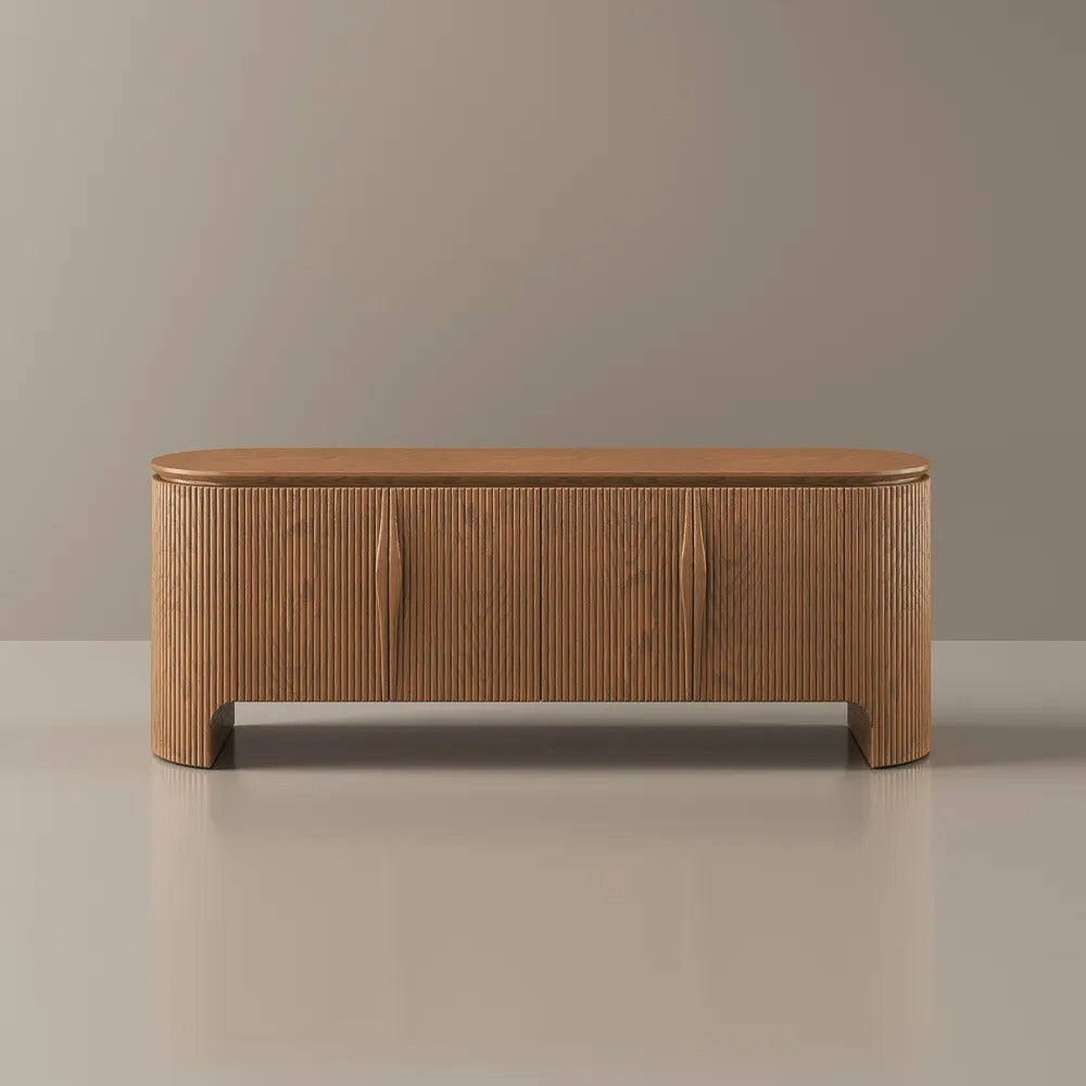 Mid-Century Modern Fluted TV Stand