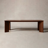 Yorn Wood Dining Table Angled Leg Design in White Oak or Walnut