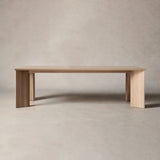 Yorn Wood Dining Table Angled Leg Design in White Oak or Walnut