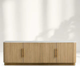 Finnley Sideboards Living Room Media Cabinets with Marble Top