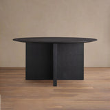 Saint Germain Round Oak Wood Dining Table with Clement Base